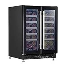 Baridi 60cm Dual Zone Wine Cooler and Drinks Fridge 40 Bottle/120 Can Built-In Under Counter/Freestanding Glass Fronted Bar Drinks Fridge Chiller - DH96