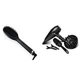 ghd Glide Hot Brush - Hot Brushes for Hair Styling (Black) & Air Hair Drying kit- Professional Hairdryer (Black)