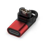 For Garmin Forerunner 255 / 255S 8-Pin Female Converter 90 Degree Elbow Charging Adapter - Red