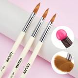 SHEIN Gelhr pcs Acrylic Nail Brush Set Size   Acrylic Nail Brushes For Acrylic Application Acrylic Powder Nail Art Extension With Beige Handle For Beginner
