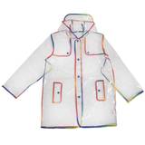 Children Raincoat Eva Transparent Clear Rainwear Hooded Outdoor Touring Rain Coat For Outdoor Travel Camping(L)