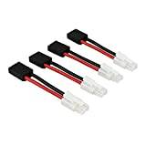 FLY RC 4pcs Male Tamiya to Female TRX Traxxas Connector Adapter Cable for RC Airplane Lipo NiCd NiMH Battery ESC Charger (Pack of 4)