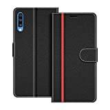 COODIO Samsung Galaxy A70 Case, Samsung A70 Phone Case, Galaxy A70 Wallet Case, Magnetic Flip Leather Case For Samsung Galaxy A70 Phone Cover, Black/Red
