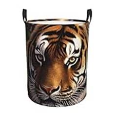Large Laundry Basket Bengal Tiger Print Laundry Hamper Collapsible Laundry Baskets Freestanding Waterproof Laundry Bag for Bedroom Bathroom Laundry Room