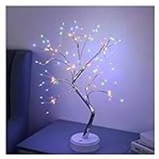 Feather Floor Lamp, 20 inch Bonsai Tree Light, Tabletop Branch Lamp, for Party Wedding Home Decor Home Bedroom Decoration Decor Fairy Light Holiday Standing Light for Bedroom/Dining Room/Living Room (