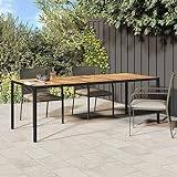 Lechnical Garden Table Black 250x100x75 cm Poly Rattan,Outdoor Side Table,Garden Table,Outdoor Coffee Table(SPU:316729)