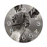 Oudrspo Wall Clock Donkey Decorative Cute Grey Wall Clock Silent Non Ticking 9.8Inch Round Easy to Read Decorative for Home/Office/School Clock