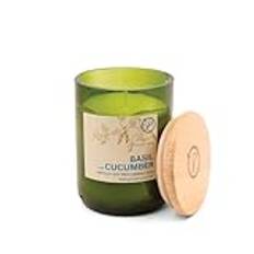 Paddywax Artisan Candle in Recycled Glass Vessel, Basil & Cucumber, 226g