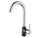 Franke 115.0298.101 Pola Chromed Kitchen Sink Tap with Fixed Spout, Onyx