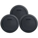 Pyrex 7201-Pc 4 cup Round Storage cover for glass Bowls (3, Black)