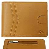 Men's Wallet RFID Blocking Ultra Slim Wallet Design, Durable Vegan Leather Travel Wallet - Credit Card Holder (Holds 10+ cards) - Minimalist Mini Wallet Design with Gift Box - Gift for Men (Mustard)