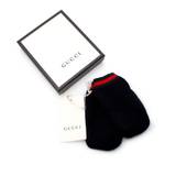 Gucci Kids Navy Cashmere Mittens with Web Stripe Size 18-24 Months