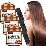Batana Oil, Organic Batana Oil For Hair Growth Dr Sebi, 120g Batana Hair Cream Batana Oil Butter as Hair Mask, Scalp and Hair Oil, 100% Pure Natural Batana Oil For Healthy Hair (3 Pack)
