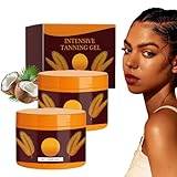 Luxury Intensive Tanning Gel, Brown Tanning Accelerator Cream, Intense Tanning Gel for Outdoor, Carroten Intensive Tanning Gel, Dark Brown Tanning Gel for Sunbeds & Outdoor Sun - 150 g (2 Pieces)
