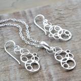 Sterling Silver Bubbles Jewellery Set, Silver - One Size