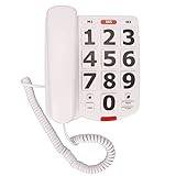 Big Button Telephone, Amplified Cordless Senior Phone, Big Button Telephone Large Adjustable Volume, Last Number Redialing Corded Landline for Elderly