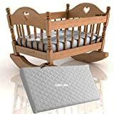 EXQUIZIT HOME Crib Mattress with Quilted Removable Cover for Bedside Cot, Crib or Cradle Waterproof Breathable Toddler Baby Infant COT Swinging Crib Foam Mattress 72 X 39 X 4 CM