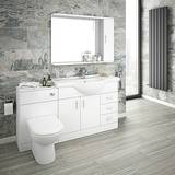 Cove 1520mm Vanity Unit Bathroom Suite (High Gloss White - Depth 330mm)