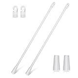 12 Inches Blind Wand, 2 Pcs Vertical Blinds Replacement control wand tilter rod for venetian blind Clear Plastic Blind Opener Long Window Blind Stick Tilt Rod with Hooks and Grips Rod