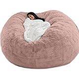 DECORN Bean Bag Chairs Cover (No Filler) for Adults - Durable & Washable Beanbag Chair Without Filling - Storage Sitting Chairs for Living Room College Dorm and Gaming Room,PaleMauve-5FT（135 * 65cm）