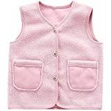 ZRJ Kids Toddler Baby Girls Winter Vest Waistcoat Warm Sleeveless Coat Jacket Fleece Vest Outwear Thicken (Color : Pink, Size : 6-12 Months)