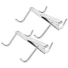 Biwwubik Cup Holder with 4 Coffee Cup Hooks Under Cupboard Holder Shelf Beer Glass Drying Rack Set of 2 Stainless Steel