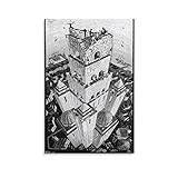 Tower of Babel - by M.C. Escher Painting Art Posters Art Poster Canvas Painting Decor Wall Print Photo Home Modern Decorative Posters 20x30inch(50x75cm)