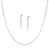 Chains Of Style Silver CZ Long Jewellery Set