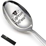 YTNONT Funny Engraved Stainless Steel Espresso Patronum Spoon, Coffee and Ice Cream Spoon for Coffee Lovers, Bookworms, Harry Potter Fans Birthdays, Valentine's Day, Christmas Gifts