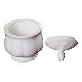 PRETYZOOM 1pc Sugar Bowl Heritage Hill Jar Candy Dispenser Makeup Container Soy Sauce Dishes Food Containers with Lids Coffee Creamer Milk Jar Ceramics White Western Style Milk Jug