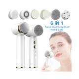 (White Hot Cool Sonic) Ultrasonic Electric Face Cleansing Brush Hot Cool Sonic Facial Exfoliating