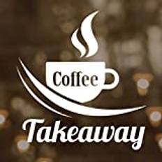 Takeaway Coffee Sign Cafe Wall Window Sticker Kitchen Shop Art Decor Vinyl Decoration Home Stickers Vintage Cup Door Decal Lettering Signs Removable Mural Pub Office take Away Decals Decorative menu