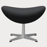 Fritz Hansen (Lightyears) Egg Chair Ottoman - Color: Grey - 3127 Christianshavn Dark Grey - 1174 Aluminum