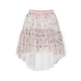 Monnalisa - Kids Magnolia Print Tulle Skirt - Kids - Polyamide/Cotton/Polyester