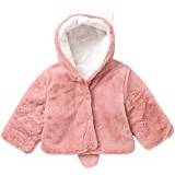Kids Coat Parka Outerwear Baby Boy'S Girl'S Hooded Jacket Cape Cloak Poncho Winter Coat Thick Coat Warm Outerwears (Color : PINK A, One Size : 9-12 MONTHS)