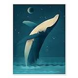 Humpback Whale Poster by Dieter Braun Wall Art for every room 50 x 70 cm Blue Nature Wall Decor