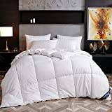 BIRANH Winter Duvet Single Bed,Luxury Winter Quilt White Goose Down Duvet, Cotton Fabric - Anti Allergen Duvet,E,150x200cm-4kg