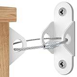Booda Brand Furniture Anchors for Baby Proofing, Anti Tip Furniture Wall Anchors, Metal Earthquake Straps Secure 400 LBs Drawer, Cabinet to Wall, Dresser Wall Safety Anchor for Child Safety (10 Pack)
