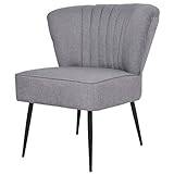 vidaXL Cocktail Chair Lounge Chair Upholstered Dining Room Chair Light Grey