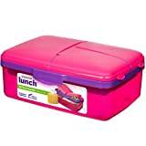 Sistema Lunch Slimline Quaddie Lunch Box | 1.5 L | Pink/Purple