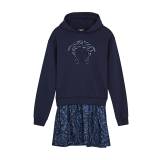 Versace Kids Medusa Satin and Cotton Sweatshirt Dress (8-14 Years) - Navy - 08YR (8 Years)