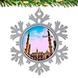 Saudi Arabia Christmas Ornament Xmas Tree Hanging Pendant Metal Snowflake Decoration