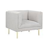 Beliani Modern Upholstered Armchair with Armrests Grey Fabric Moen
