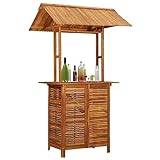 RAUGAJ Nice Outdoor Nice Outdoor Tables-Outdoor Bar Table with Rooftop 113x106x217 cm Solid Acacia Wood