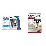 FRONTLINE Spot On Flea & Tick Treatment for Medium Dogs (10-20kg) - 6 Pipettes & FRONTLINE WORMER for Dogs - 2 Tablets
