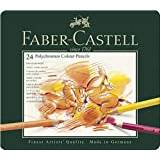 Faber-Castell Art & Graphic Polychromos Colour Pencil, Multicoloured, Tin Of 24, For Art, Craft, Drawing, Sketching, Home, School, University, Colouring