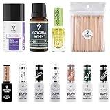 Victoria Vynn Pure Creamy Hybrid Gel Nail Set: Starter Kit with Base, Top Coat, Colour Gels & Manicure Accessories