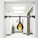 Speed Bag Boxing Punching Bag, Hanging Punching Speed Bag for Adults Kids, Boxing Reflex Ball with Adjustable Length Stand, Boxing Gear Speed Bag (Color : Yellow Black, Size : 22cm/8.7in Ball)
