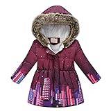 OverDose Boutique Toddler Girls Winter Long Sleeve Fashion Thick Warm Hooded Down Soft Coat Down Paraks Big Girl Jacket (Purple, 5-6 Years)