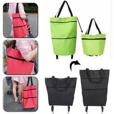 Large Capacity Shopping Bag With Wheels - Reusable Grocery Bag For Shopping & Travel! - Red